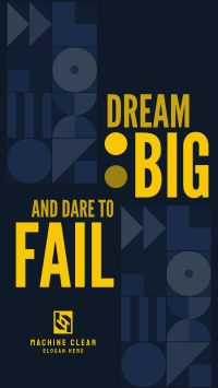 Dream Big, Dare to Fail Facebook Story Design