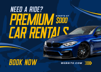 Premium Car Rentals Postcard Image Preview