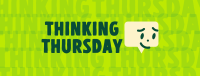 Cute Speech Bubble Thinking Thursday Facebook cover Image Preview