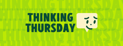 Cute Speech Bubble Thinking Thursday Facebook cover Image Preview