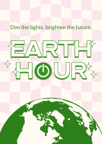 Earth Hour Retro Flyer Image Preview