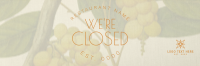 Rustic Closed Restaurant Twitter Header Design