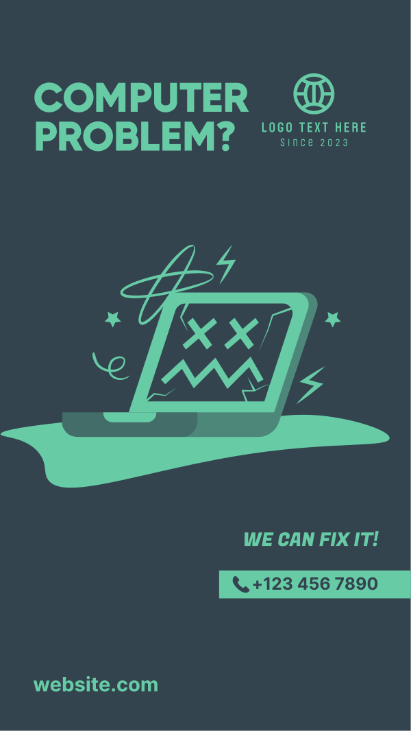 Computer Problem Repair Instagram Story Design Image Preview