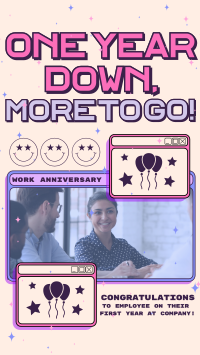 Minimalist Y2K Work Anniversary TikTok Video Design