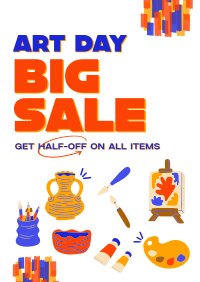 Art Materials Sale Flyer Design