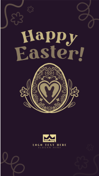Floral Egg with Easter Bunny Instagram Story Design