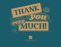Retro Stickers Thank You Card Image Preview