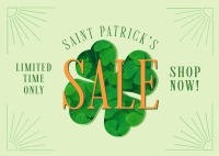 St. Patrick's Sale Clover Postcard Design
