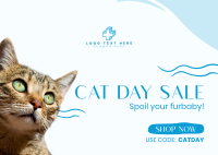 Cat Day Sale Postcard Image Preview