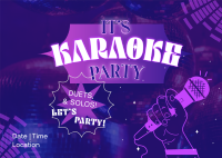 Karaoke Party Nights Postcard Design