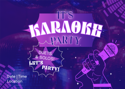 Karaoke Party Nights Postcard Image Preview