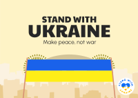 Stand With Ukraine Banner Postcard Design