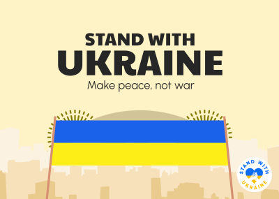 Stand With Ukraine Banner Postcard Image Preview