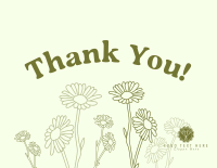Simple Floral Thank You Card Design
