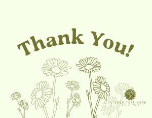 Simple Floral Thank You Card Image Preview