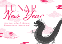 Lunar Dragon Postcard Image Preview