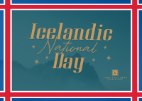 Textured Icelandic National Day Postcard Image Preview