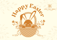 Modern Easter Bunny Postcard Design