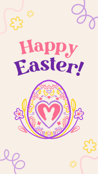 Floral Egg with Easter Bunny Instagram reel Image Preview