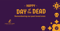 Day of the Dead Floral and Skull Pattern Facebook Ad Design