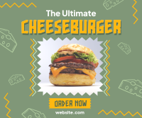 Classic Cheeseburger Facebook Post Design
