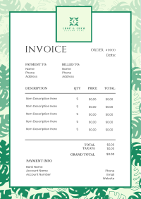 Monstera Leaves Invoice Image Preview