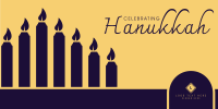 Celebrating Hanukkah Candles Twitter Post Design