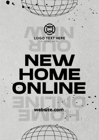 Asymmetrical Grunge Website Launch Poster Design