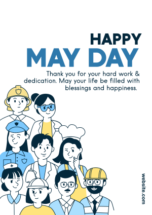 Happy May Day Workers Flyer Image Preview