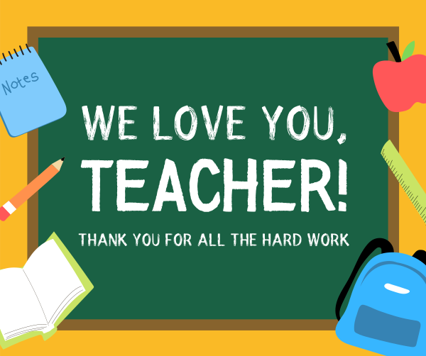 We Love You Teacher Facebook Post Design Image Preview
