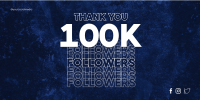 Blue Grunge 100k Followers Twitter Post Design