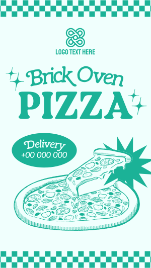 Retro Brick Oven Pizza Instagram story Image Preview