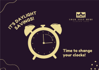 Daylight Savings Opening Hours Postcard Design