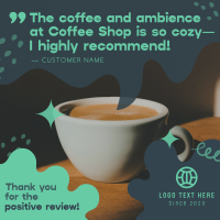 Quirky Cafe Testimonial Linkedin Post Design