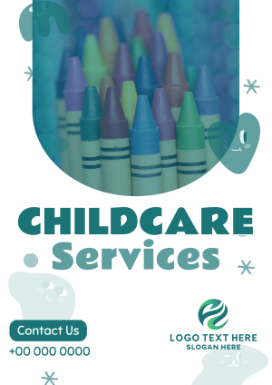 Quirky Faces Childcare Service Flyer Image Preview
