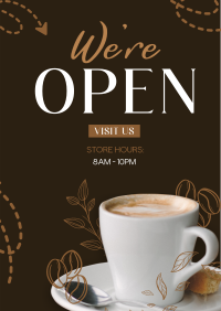 Cafe Opening Announcement Poster Design