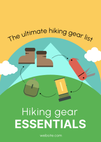 Hiking Gear Essentials Poster Design