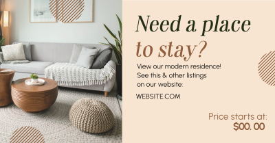 Cozy Place to Stay Facebook ad Image Preview