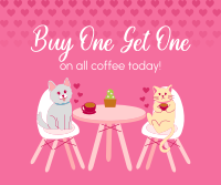 Pet Cafe Valentine Facebook Post Design