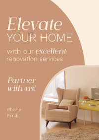Renovation Elevate Your Space Poster Design