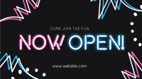 Now Open Neon Lights Facebook Event Cover Image Preview