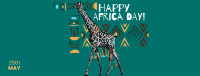 Giraffe Ethnic Pattern Facebook Cover Design