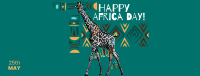 Giraffe Ethnic Pattern Facebook cover Image Preview