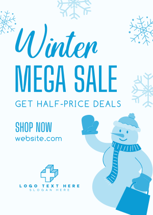 Snowman Shopping Poster Image Preview
