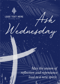 Greetings Ash Wednesday Poster Design