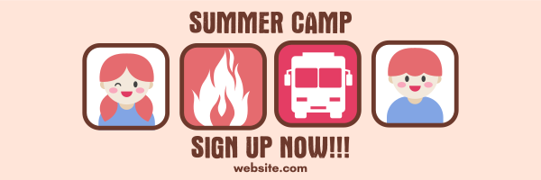 Summer Camp Registration Twitter Header Design Image Preview