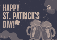 St. Patrick's Beer Greeting Postcard Design