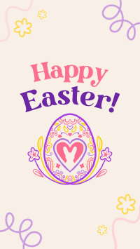 Floral Egg with Easter Bunny YouTube Short Design