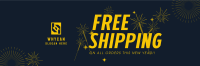 Free Shipping Sparkles Twitter Header Design