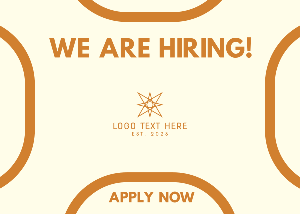 We're Hiring Postcard Design Image Preview